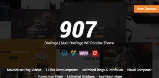 907 v4.0.15 – Responsive WP One Page – Multi One Page Parallax